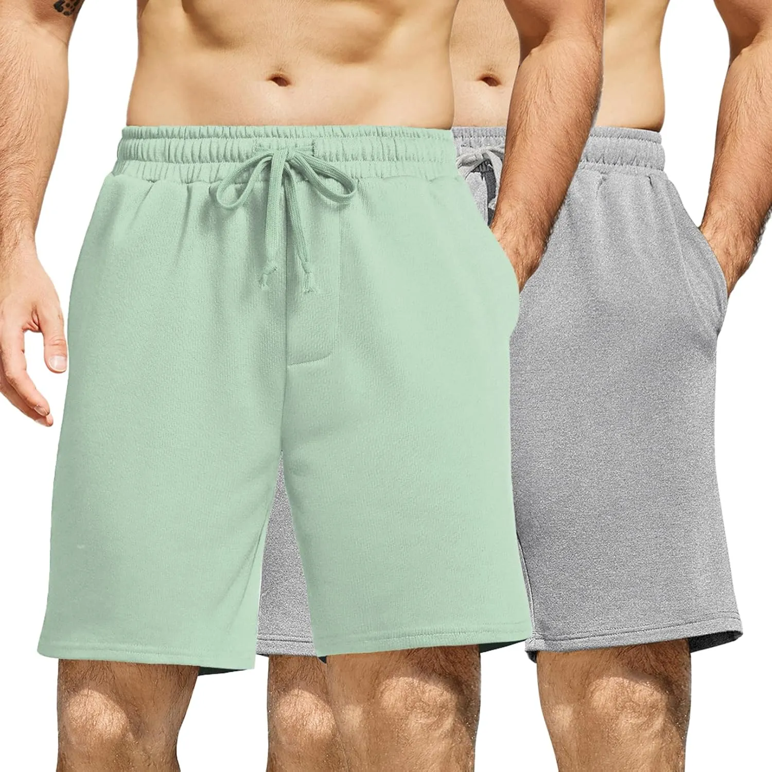 COOFANDY Men's Sweat Shorts 7 Inch Athletic Workout Shorts 2 Pack Casual Lounge Joggers Short Pants with Pockets