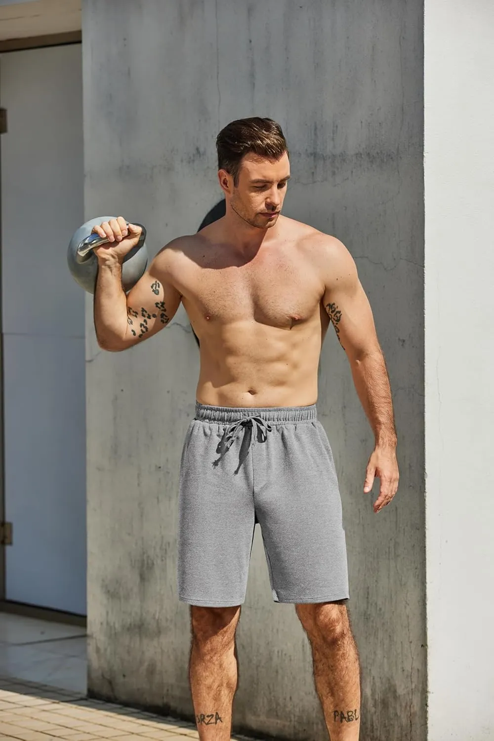 COOFANDY Men's Sweat Shorts 7 Inch Athletic Workout Shorts 2 Pack Casual Lounge Joggers Short Pants with Pockets