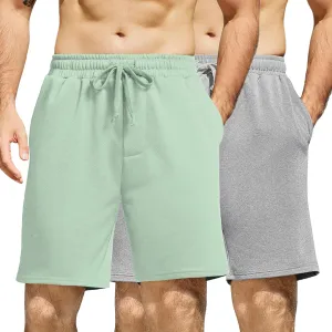 COOFANDY Men's Sweat Shorts 7 Inch Athletic Workout Shorts 2 Pack Casual Lounge Joggers Short Pants with Pockets