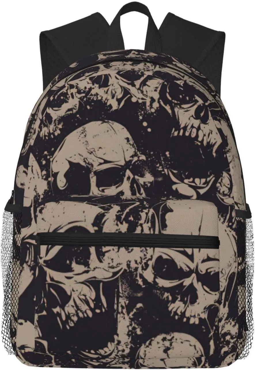 Cool Retro Skull Graphics print Lightweight and comfortable backpack Casual Laptop Backpack for Travel Hiking