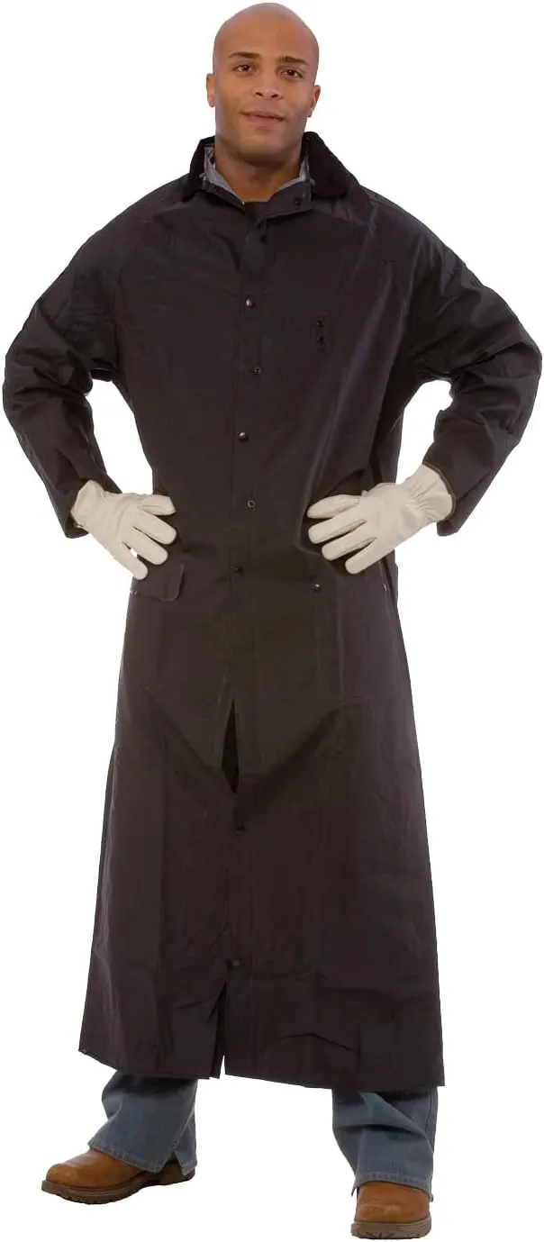 Cordova RC35B60XL Renegade .35 MM PVC/Polyester, Black 2-Piece Riding Coat, Leg Straps, Corduroy Collar, Ventilated Back/Underarms, 60" Length, Detachable Hood, X-Large