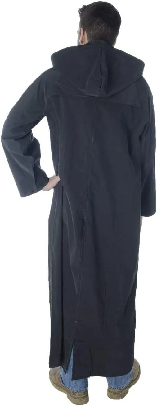 Cordova RC35B60XL Renegade .35 MM PVC/Polyester, Black 2-Piece Riding Coat, Leg Straps, Corduroy Collar, Ventilated Back/Underarms, 60" Length, Detachable Hood, X-Large