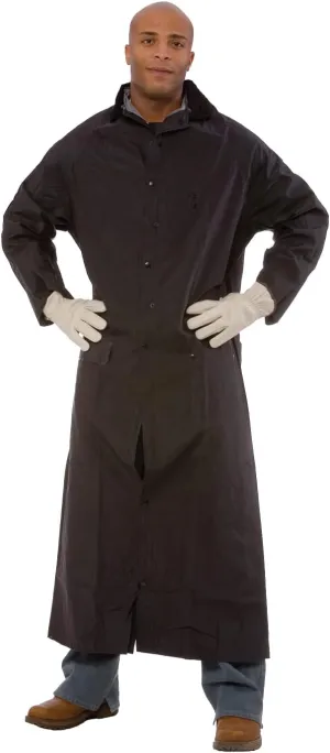 Cordova RC35B60XL Renegade .35 MM PVC/Polyester, Black 2-Piece Riding Coat, Leg Straps, Corduroy Collar, Ventilated Back/Underarms, 60" Length, Detachable Hood, X-Large