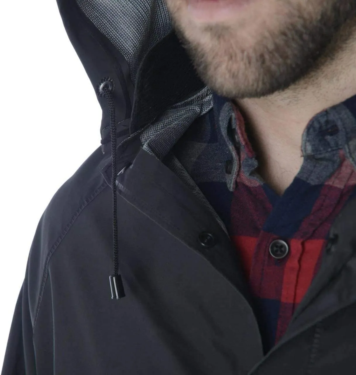 Cordova RC35B60XL Renegade .35 MM PVC/Polyester, Black 2-Piece Riding Coat, Leg Straps, Corduroy Collar, Ventilated Back/Underarms, 60" Length, Detachable Hood, X-Large