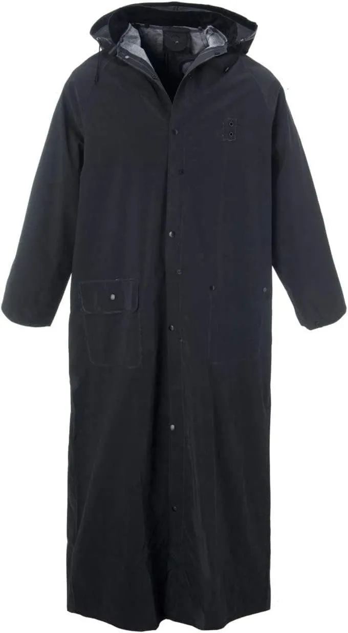 Cordova RC35B60XL Renegade .35 MM PVC/Polyester, Black 2-Piece Riding Coat, Leg Straps, Corduroy Collar, Ventilated Back/Underarms, 60" Length, Detachable Hood, X-Large
