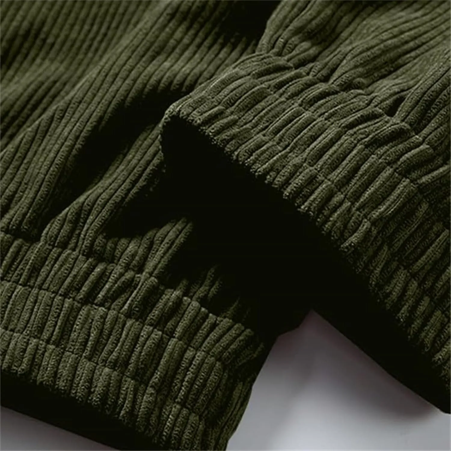 Corduroy Jogger for Men Casual Cargo Pants Drawstring Elastic Waist Baggy Tapered Sweatpants with Pockets Streetwear