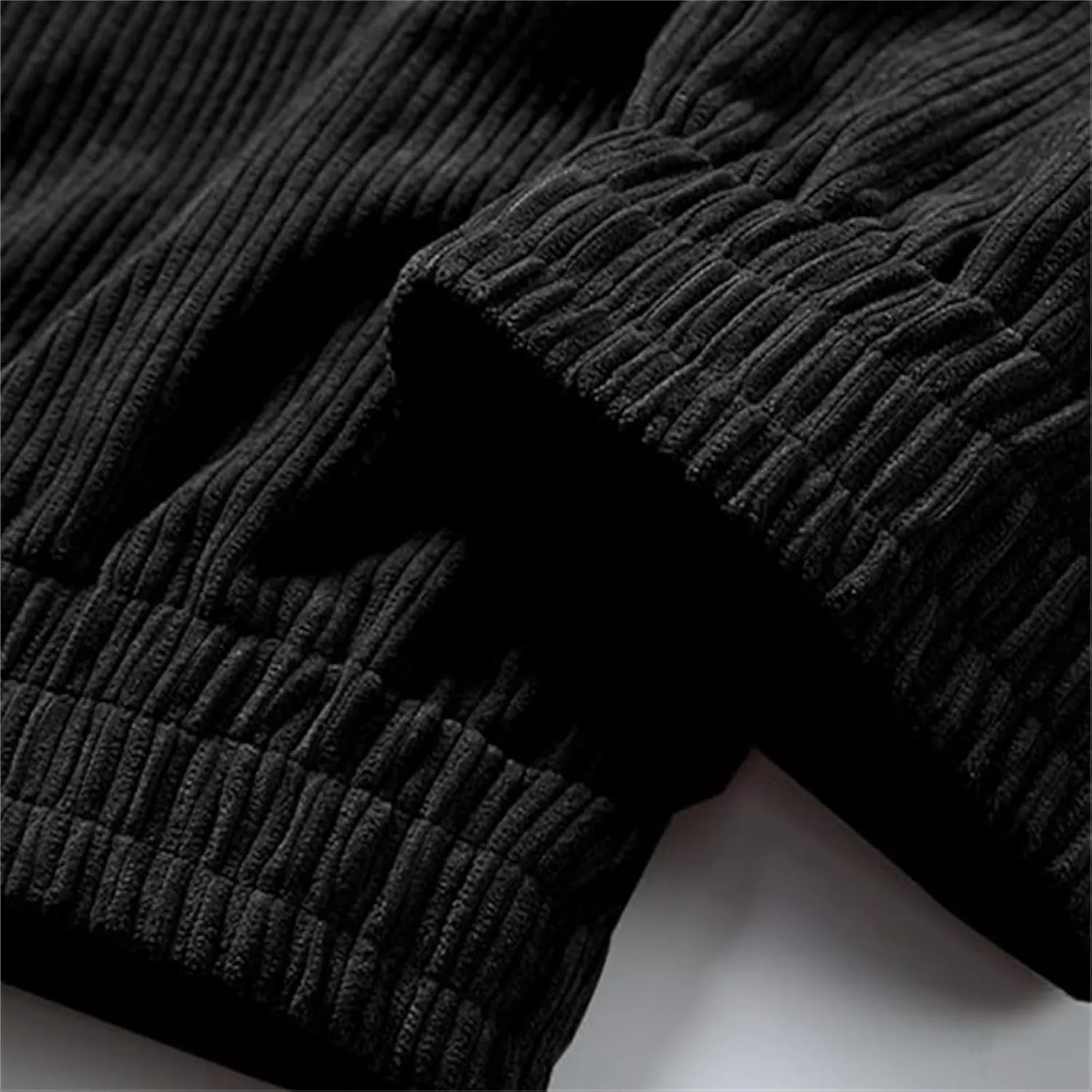 Corduroy Jogger for Men Casual Cargo Pants Drawstring Elastic Waist Baggy Tapered Sweatpants with Pockets Streetwear