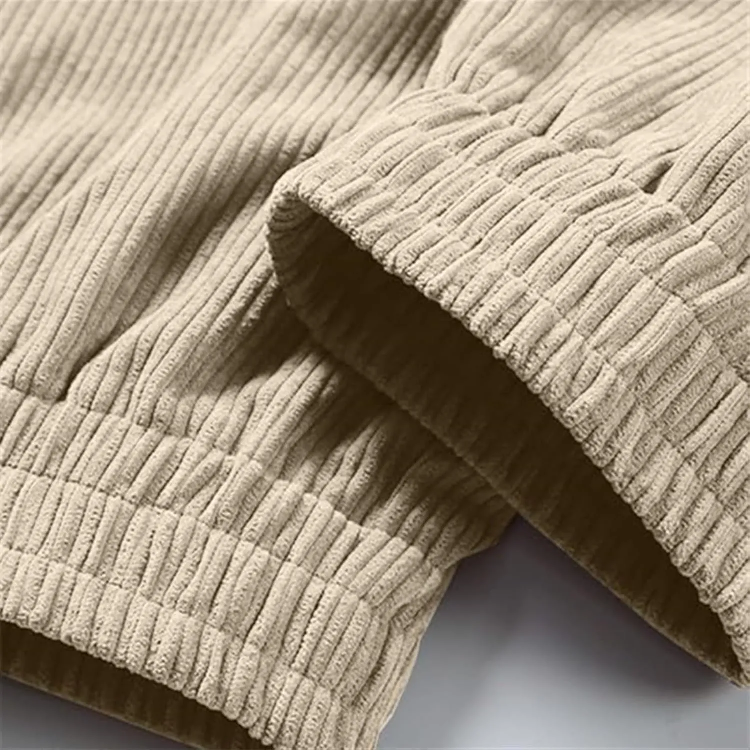Corduroy Jogger for Men Casual Cargo Pants Drawstring Elastic Waist Baggy Tapered Sweatpants with Pockets Streetwear