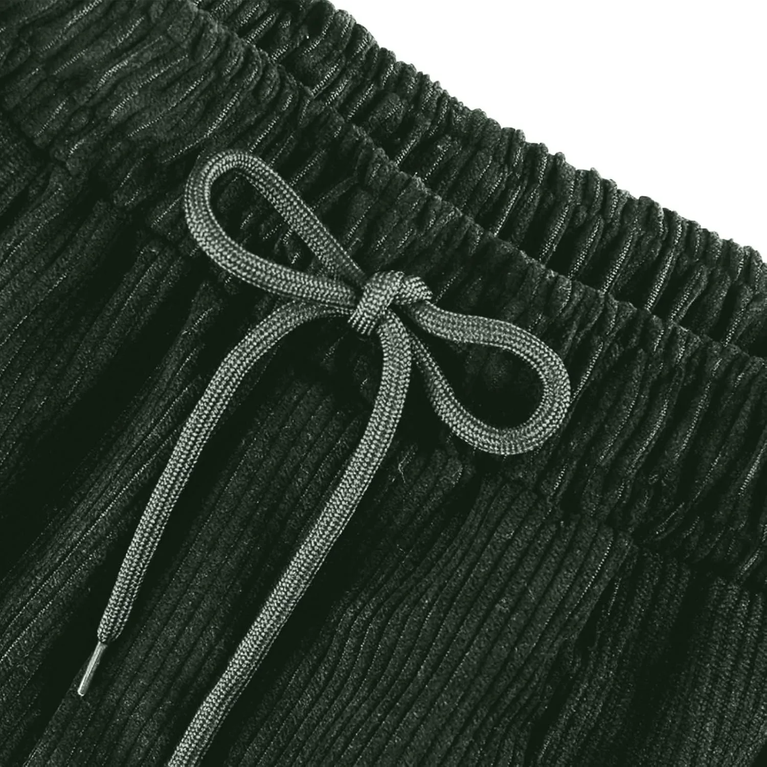 Corduroy Pants Women High Waisted Elastic Trendy Wide Leg Trousers Pants Casual Drawstring Loose Pants 2024 Fall