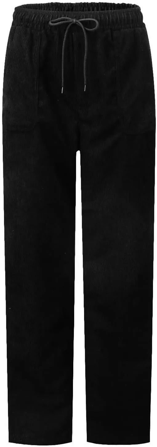Corduroy Pants Women High Waisted Elastic Trendy Wide Leg Trousers Pants Casual Drawstring Loose Pants 2024 Fall