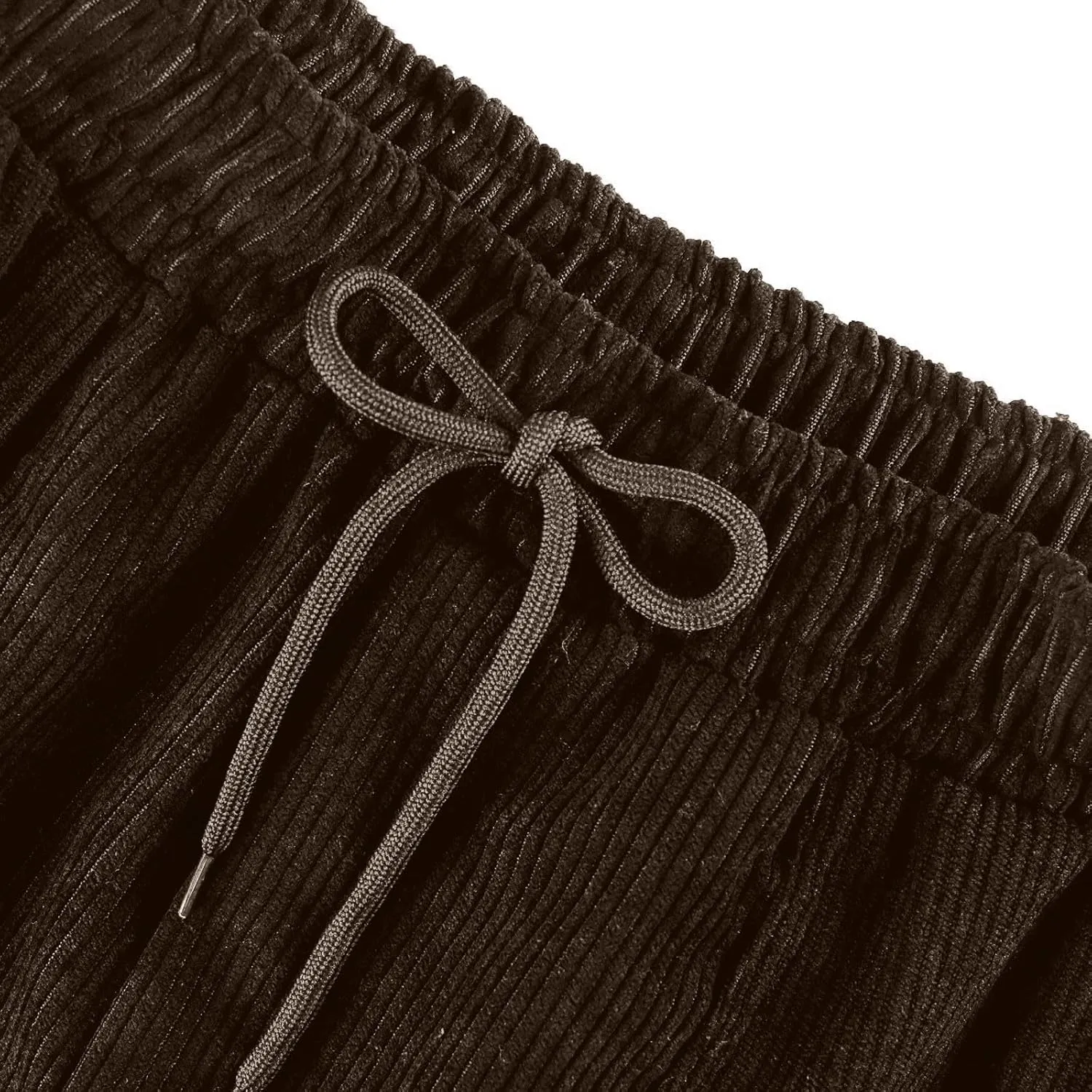 Corduroy Pants Women High Waisted Elastic Trendy Wide Leg Trousers Pants Casual Drawstring Loose Pants 2024 Fall