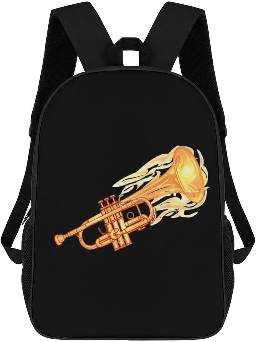 Cornet Trumpet Print 17 Inch Daypack Travel Laptop Backpack Unisex Large Capacity Shoulder Backpacks Funny Graphic