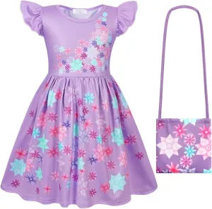 COTRIO Madrigal Family Mirabel Dress Isabella Dress Up Luisa Costume for Girls Halloween Cosplay Outfits Princess Dresses