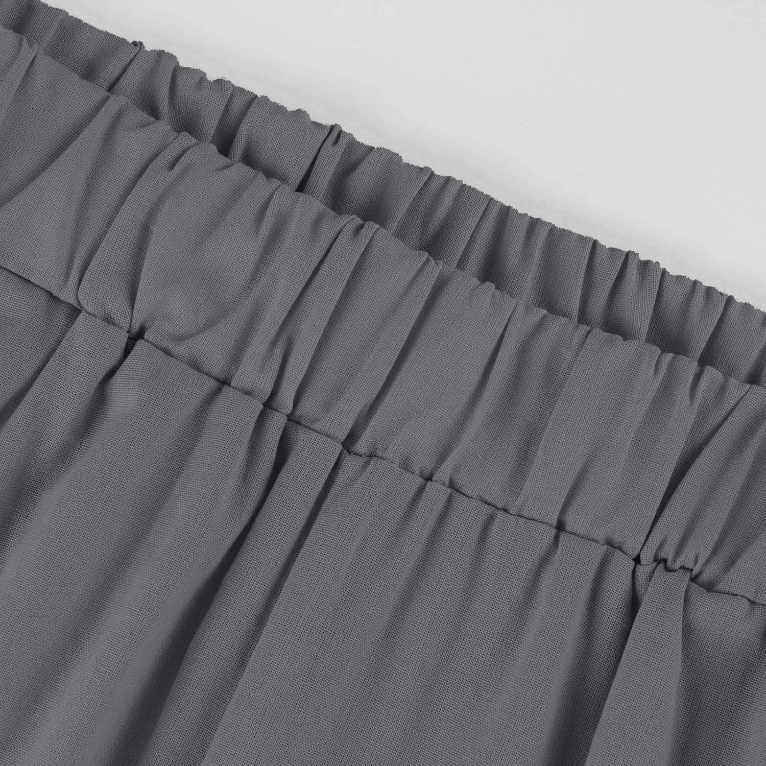 Cotton Linen Pants Women Summer Elastic Straight Leg Pants Plus Size Wide Leg Crop Pants Beach Trousers with Pockets