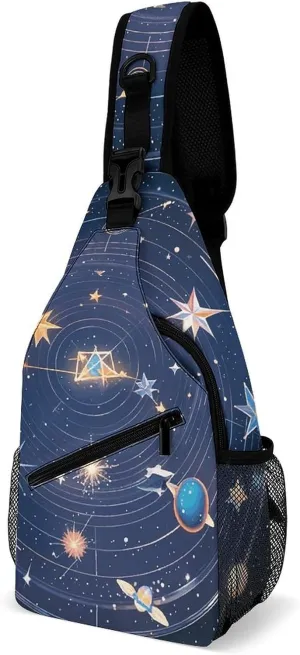 Crossbody Sling Bag Constellations Cosmic Galaxies Sling Backpack Shoulder Chest Bag Casual Chest BagFanny Packs