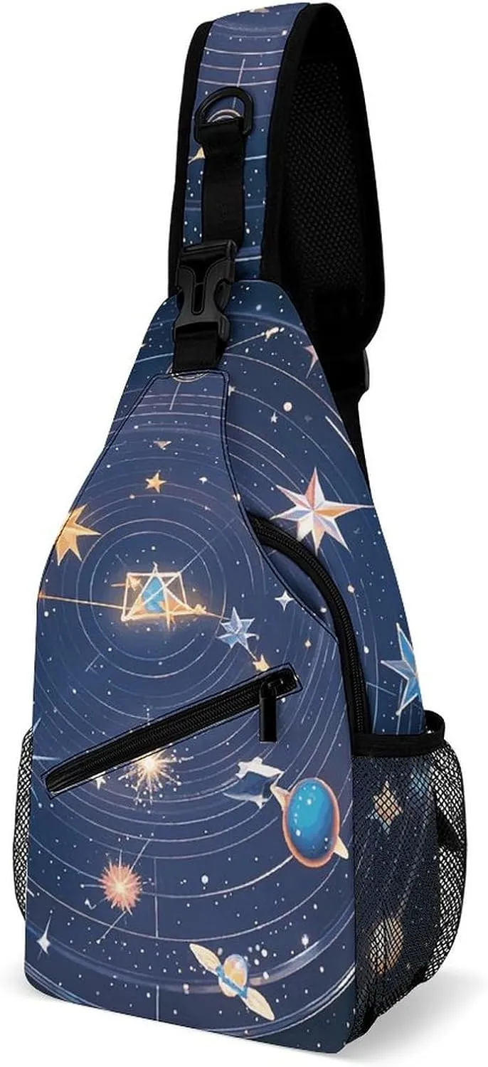 Crossbody Sling Bag Constellations Cosmic Galaxies Sling Backpack Shoulder Chest Bag Casual Chest BagFanny Packs