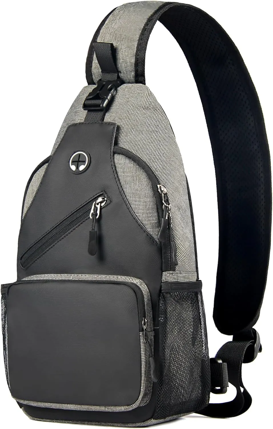 Crossbody Sling Bag for Men with Adjustable Shoulder Strap Shoulder Backpack Chest Bag Travel Hiking Daypacks-Black Grey