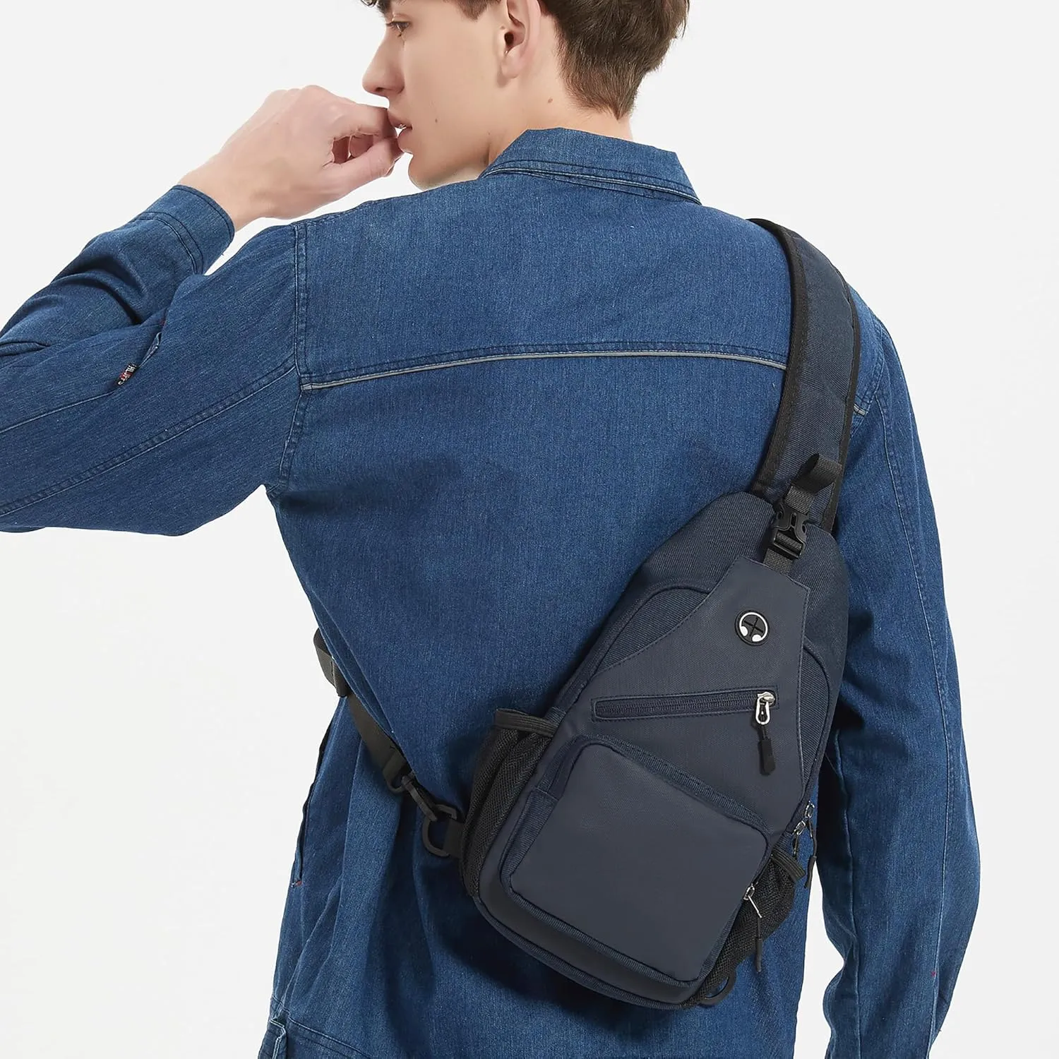 Crossbody Sling Bag for Men with Adjustable Shoulder Strap Shoulder Backpack Chest Bag Travel Hiking Daypacks
