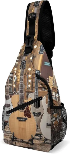 Crossbody Sling Bag Guitar Bass Music Musical Instruments Sling Backpack Shoulder Chest Bag
