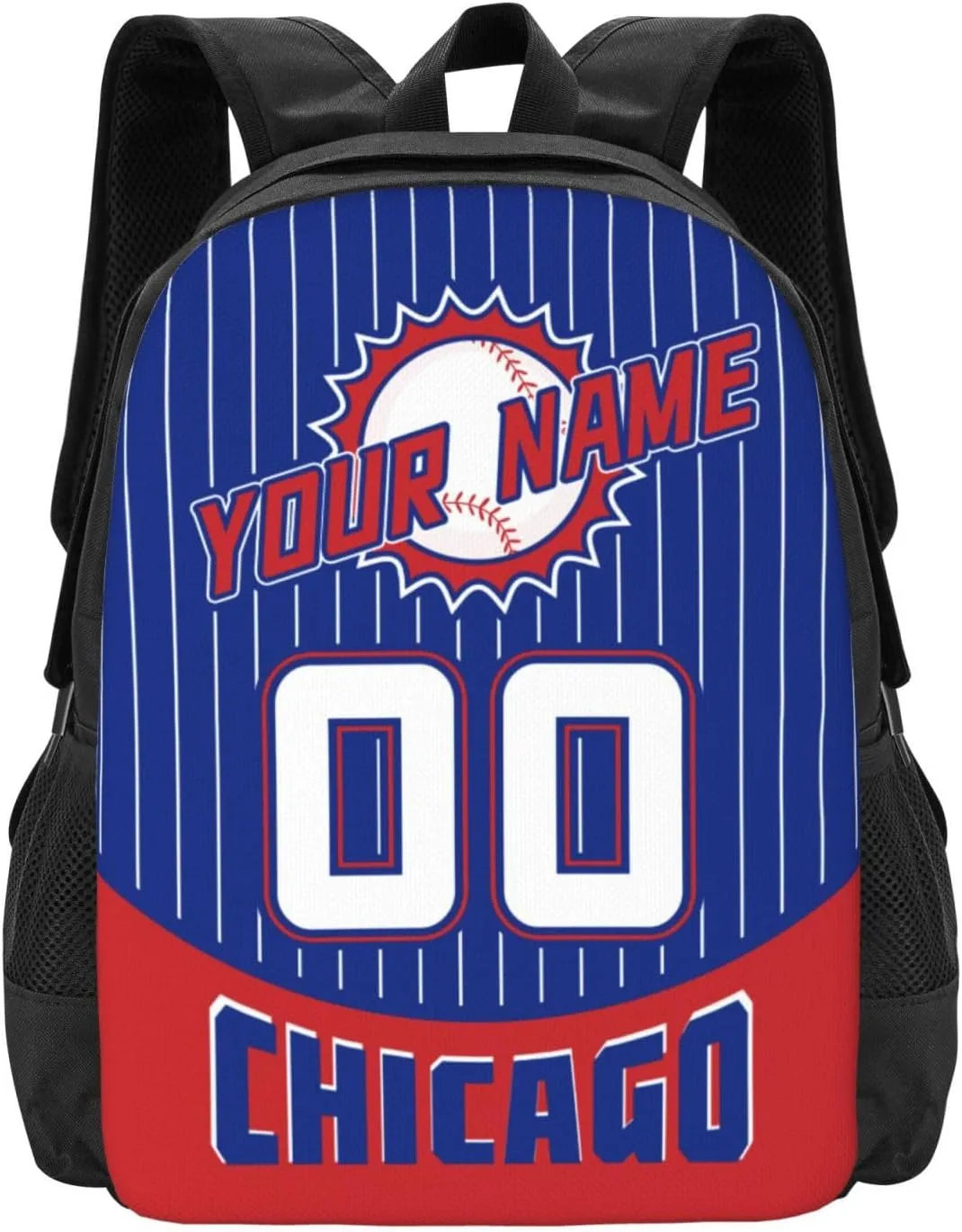 Custom Chicago C Backpack for Boy Girl Personalized Name Number High Capacity School Backpacks Laptop Bag Casual Travel Backpack Men Women