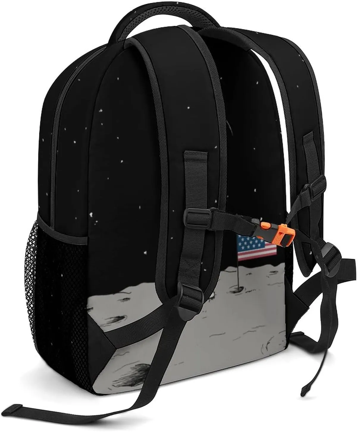 Custom Cute Moon Astronaut Backpack Personalized Name Text Backpack Daypacks Customized BookBags School Bag for Student Boys Girls