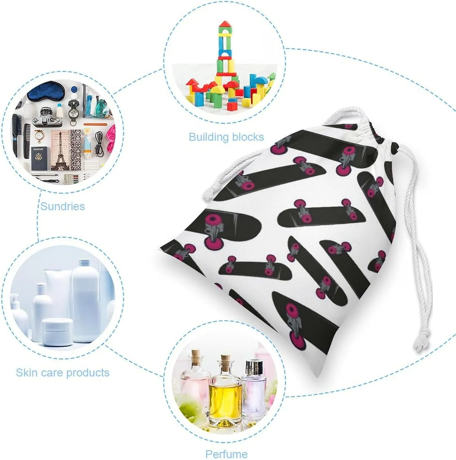 Cute AutismAwareness Portable Large Capacity Canvas Drawstring Storage Bag