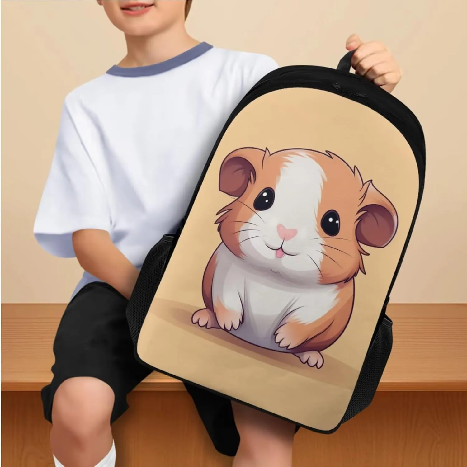 Cute Copybara Backpack for Girls 8-10 Kids Backpack and Lunch Box Set Reading Bookmark with Zip Pencil Case for Kids Boys 4 in 1 Set 5Th Grade Bookbag Compartment for School
