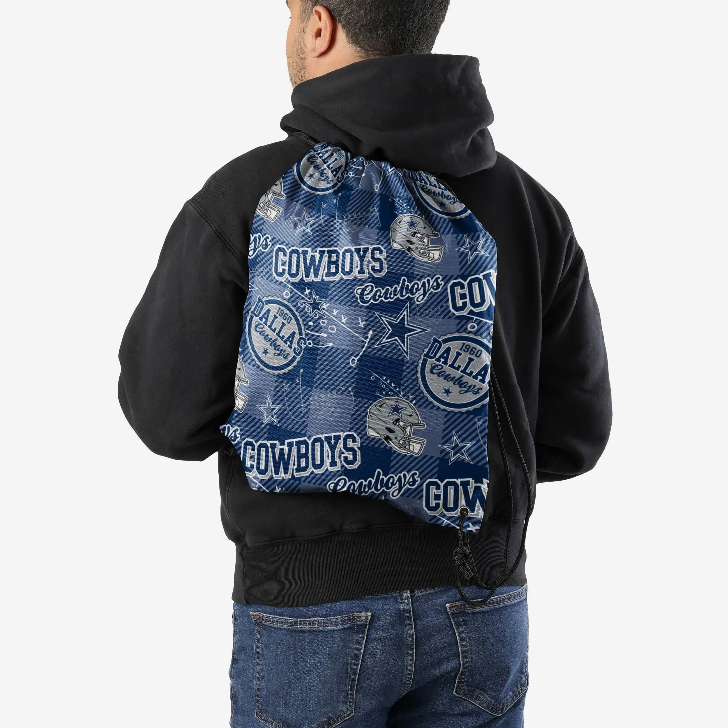 Dallas Cowboys Thematic Repeat Print Drawstring Backpack