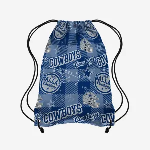 Dallas Cowboys Thematic Repeat Print Drawstring Backpack