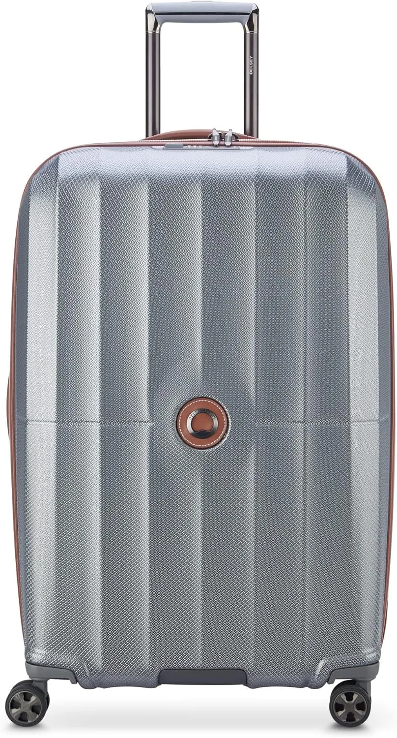 DELSEY PARIS Carrousel Hardside Expandable Luggage with Spinner Wheels, Graphite, Checked-Large 28 Inch