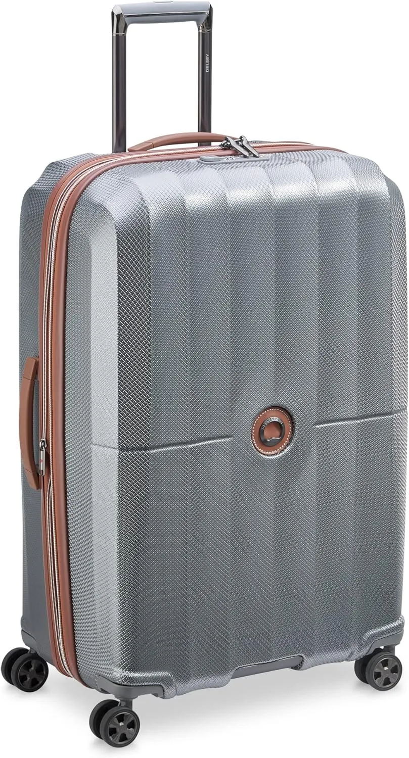 DELSEY PARIS Carrousel Hardside Expandable Luggage with Spinner Wheels, Graphite, Checked-Large 28 Inch