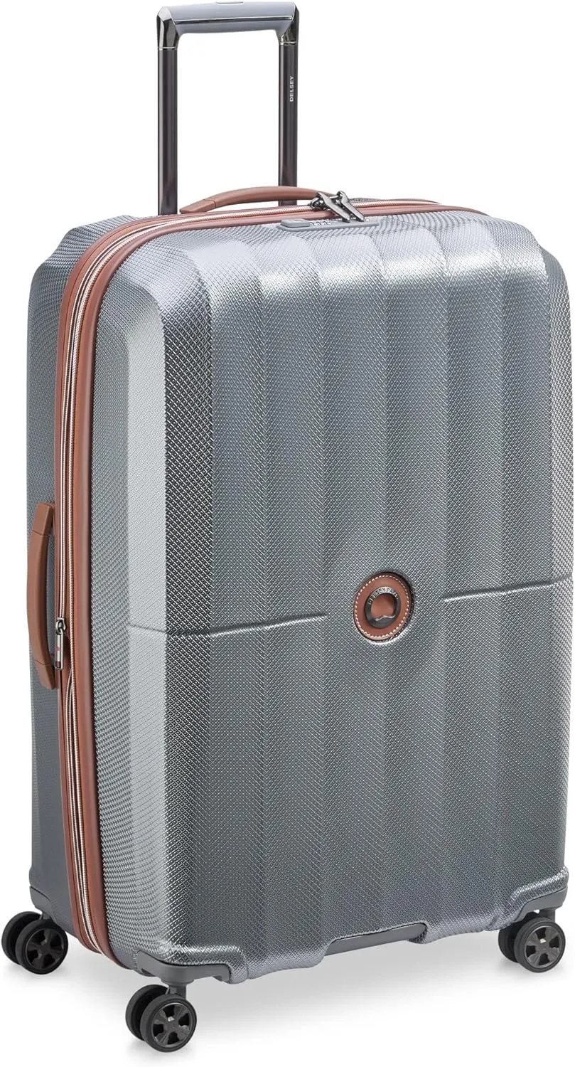 DELSEY PARIS Carrousel Hardside Expandable Luggage with Spinner Wheels, Graphite, Checked-Large 28 Inch