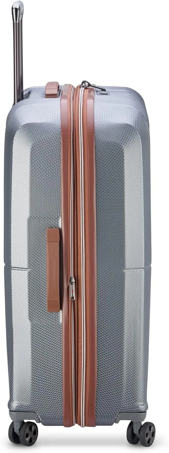 DELSEY PARIS Carrousel Hardside Expandable Luggage with Spinner Wheels, Graphite, Checked-Large 28 Inch