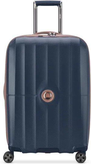 DELSEY PARIS Carrousel Hardside Expandable Luggage with Spinner Wheels, Navy, Checked-Medium 24 Inch