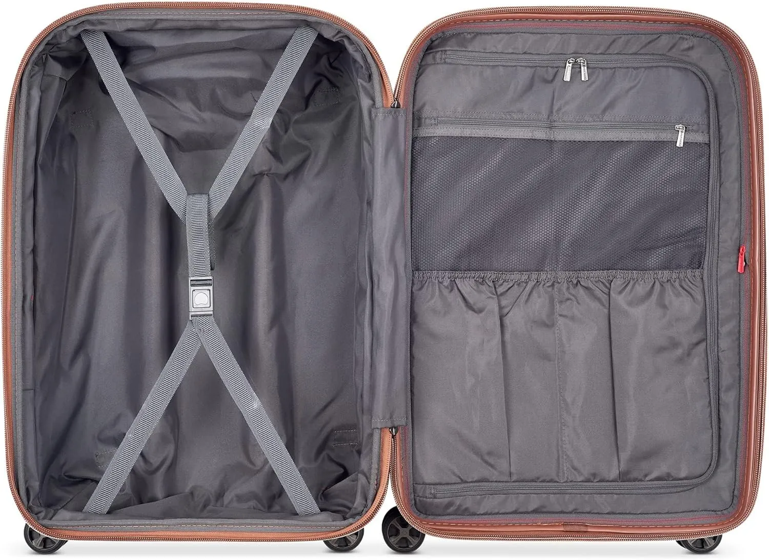 DELSEY PARIS Carrousel Hardside Expandable Luggage with Spinner Wheels, Navy, Checked-Medium 24 Inch