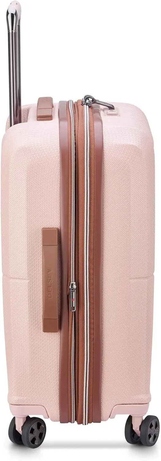 DELSEY PARIS Carrousel Hardside Expandable Luggage with Spinner Wheels, Pink, Checked-Large 28 Inch