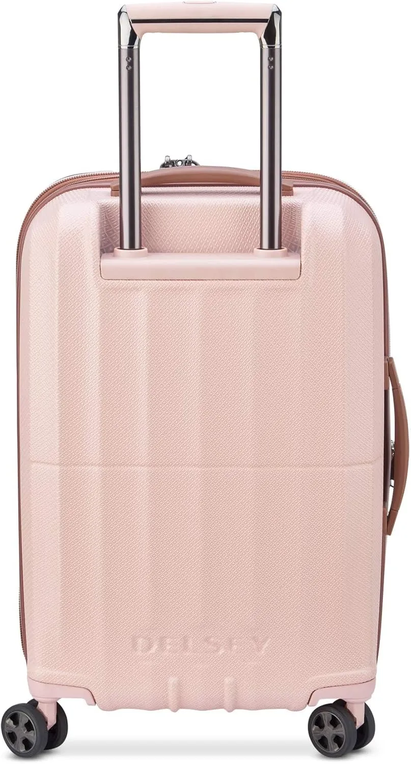 DELSEY PARIS Carrousel Hardside Expandable Luggage with Spinner Wheels, Pink, Checked-Large 28 Inch