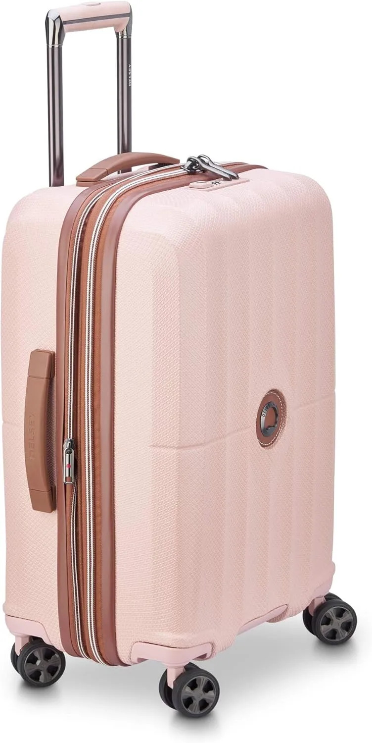 DELSEY PARIS Carrousel Hardside Expandable Luggage with Spinner Wheels, Pink, Checked-Large 28 Inch