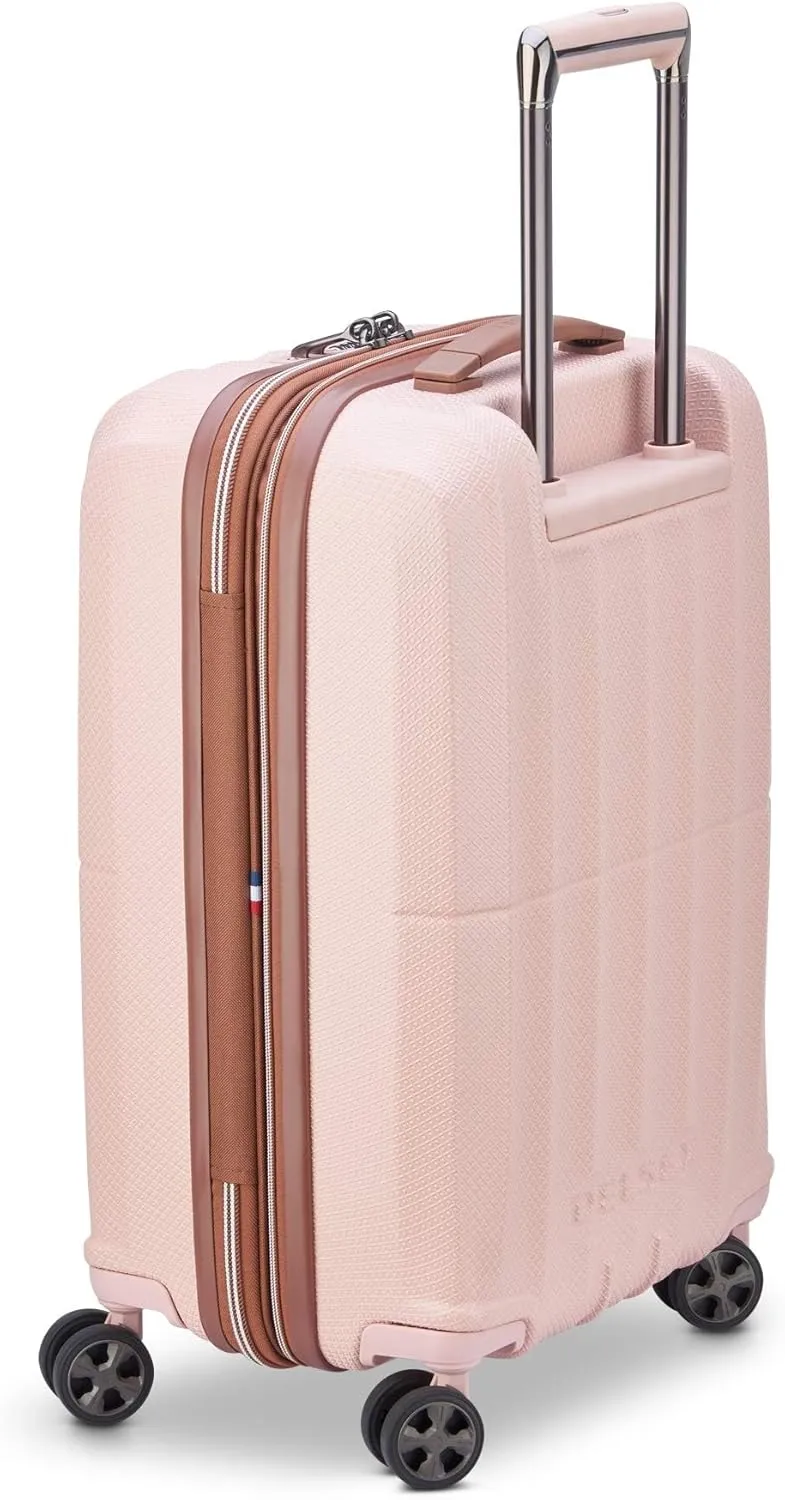 DELSEY PARIS Carrousel Hardside Expandable Luggage with Spinner Wheels, Pink, Checked-Large 28 Inch