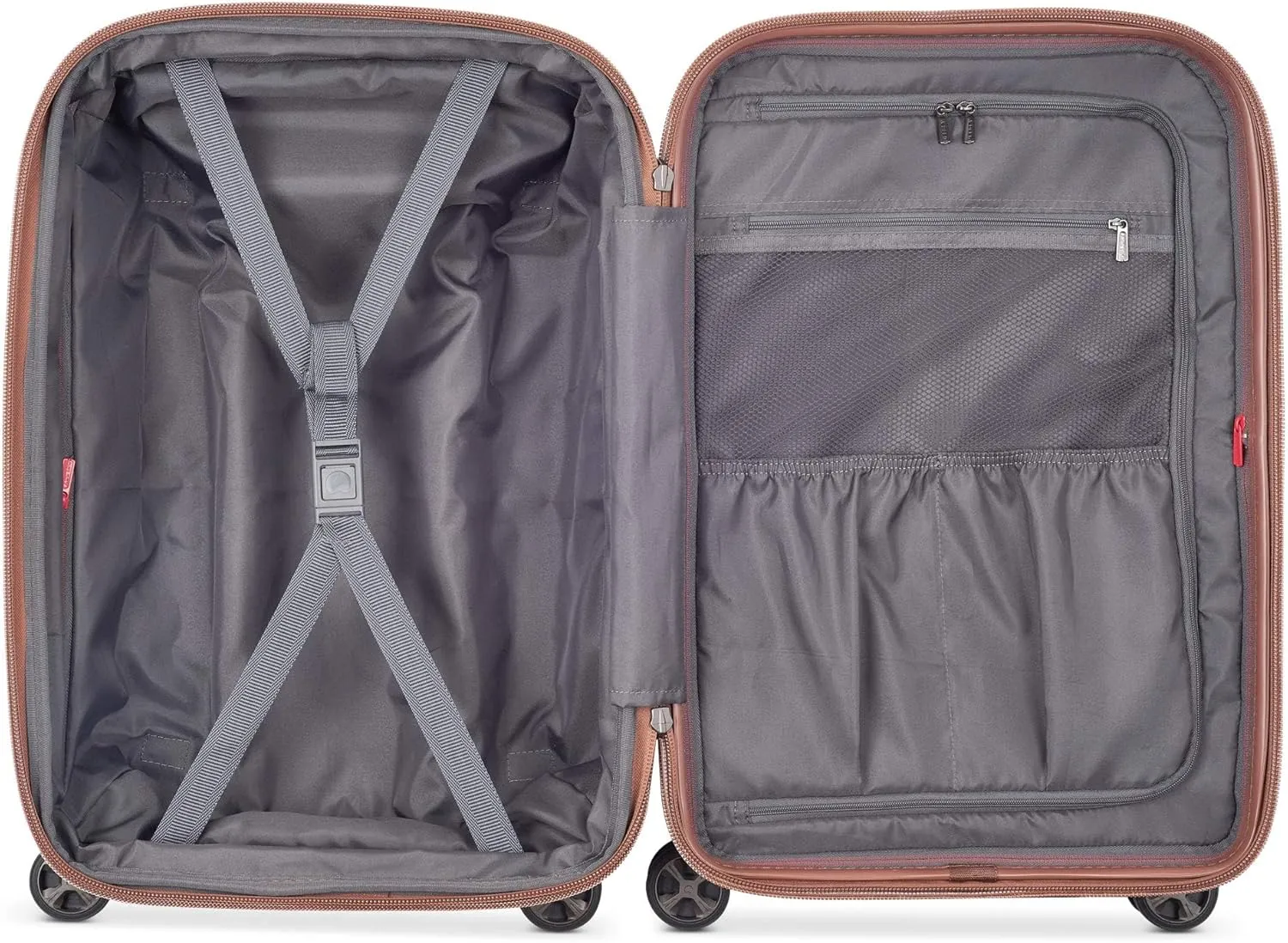 DELSEY PARIS Carrousel Hardside Expandable Luggage with Spinner Wheels, Pink, Checked-Large 28 Inch