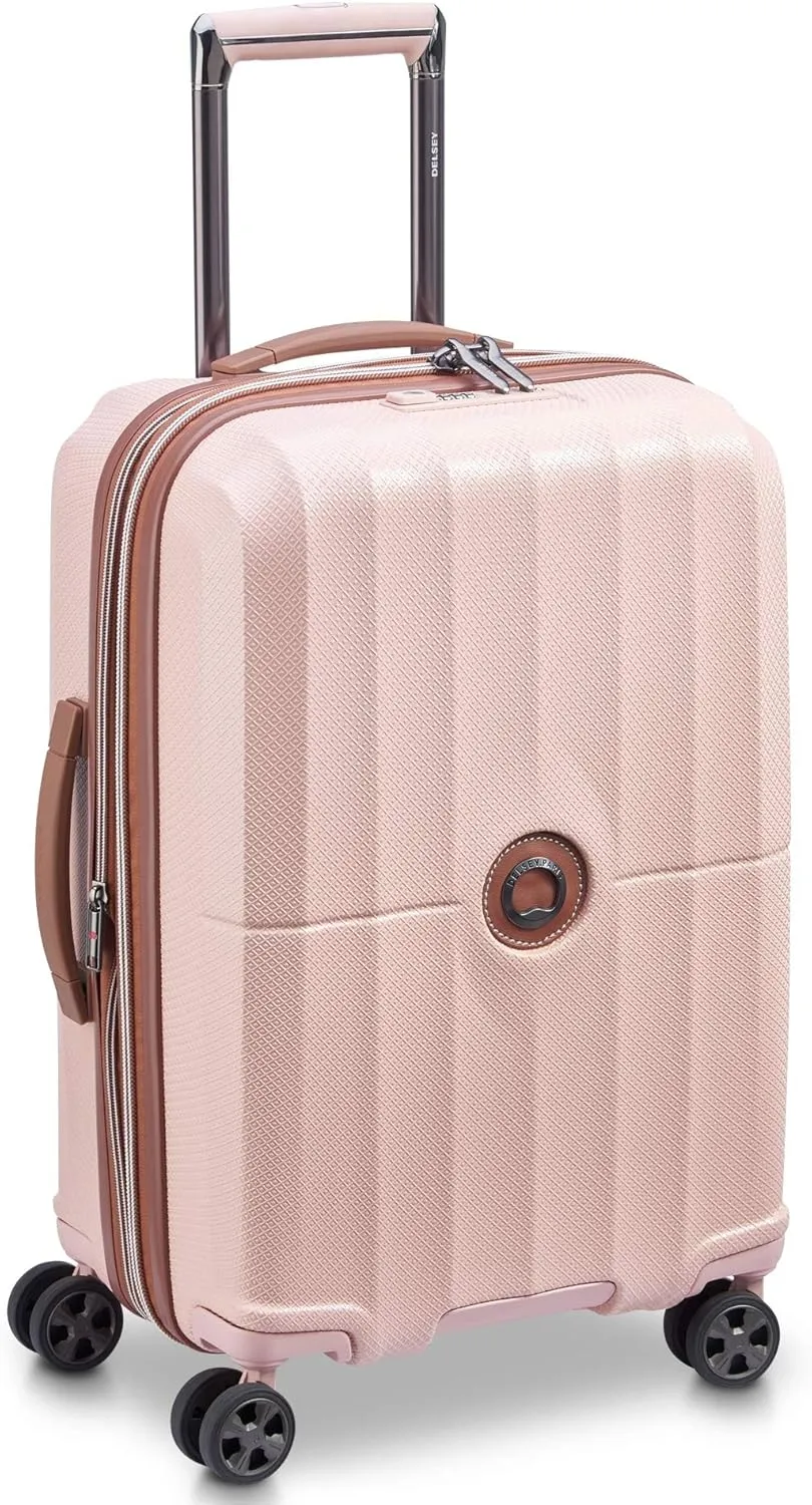 DELSEY PARIS Carrousel Hardside Expandable Luggage with Spinner Wheels, Pink, Checked-Large 28 Inch