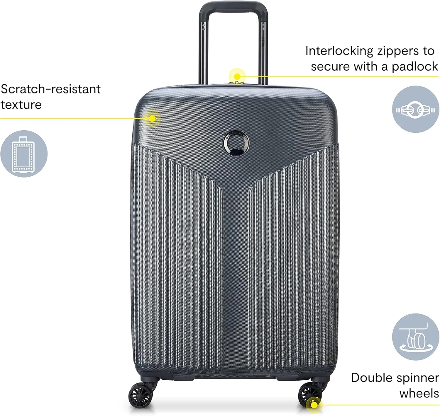 DELSEY PARIS Comete 3.0 Hardside Expandable Luggage with Spinner Wheels, Lavender, Carry-on 20 Inch