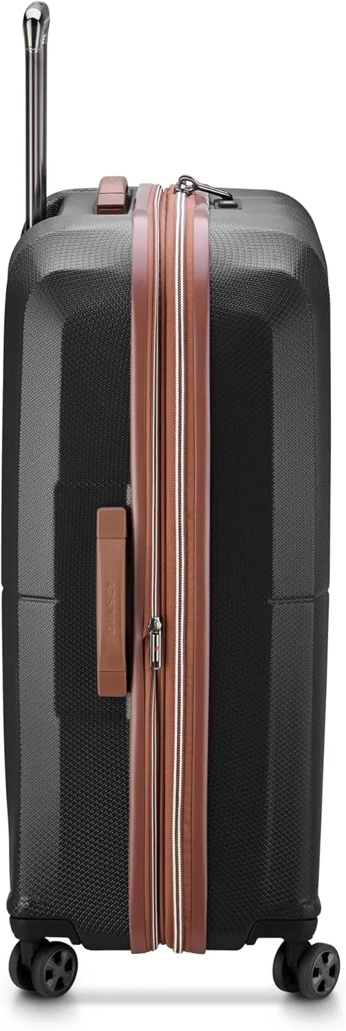 DELSEY PARIS St. Tropez Hardside Expandable Luggage with Spinner Wheels, Black, 3 Piece Set (21/24/28)