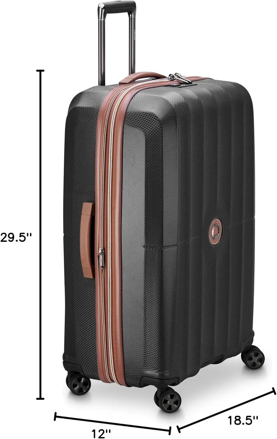 DELSEY PARIS St. Tropez Hardside Expandable Luggage with Spinner Wheels, Black, 3 Piece Set (21/24/28)