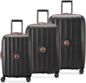 DELSEY PARIS St. Tropez Hardside Expandable Luggage with Spinner Wheels, Black, 3 Piece Set (21/24/28)