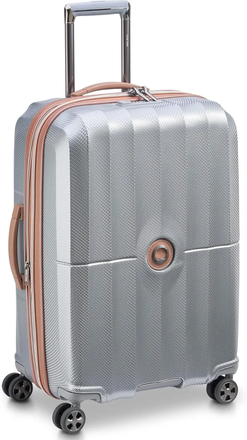 DELSEY PARIS St. Tropez Hardside Expandable Luggage with Spinner Wheels, Graphite, Checked-Medium 24 Inch
