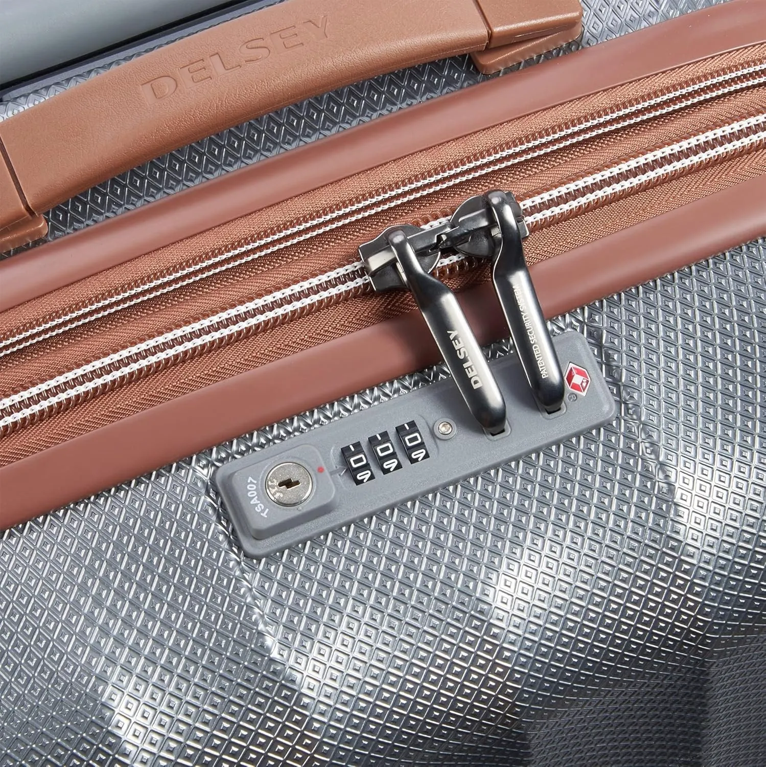 DELSEY PARIS St. Tropez Hardside Expandable Luggage with Spinner Wheels, Graphite, Checked-Medium 24 Inch