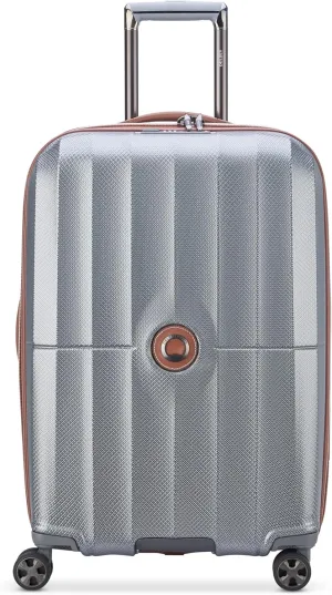 DELSEY PARIS St. Tropez Hardside Expandable Luggage with Spinner Wheels, Graphite, Checked-Medium 24 Inch