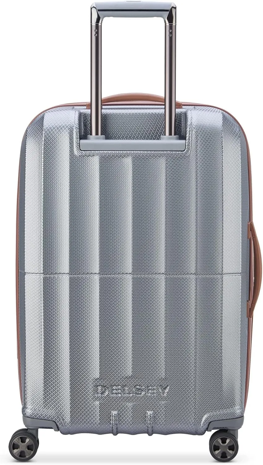 DELSEY PARIS St. Tropez Hardside Expandable Luggage with Spinner Wheels, Graphite, Checked-Medium 24 Inch