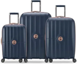 DELSEY PARIS St. Tropez Hardside Expandable Luggage with Spinner Wheels, Navy, 3 Piece Set (21/24/28)